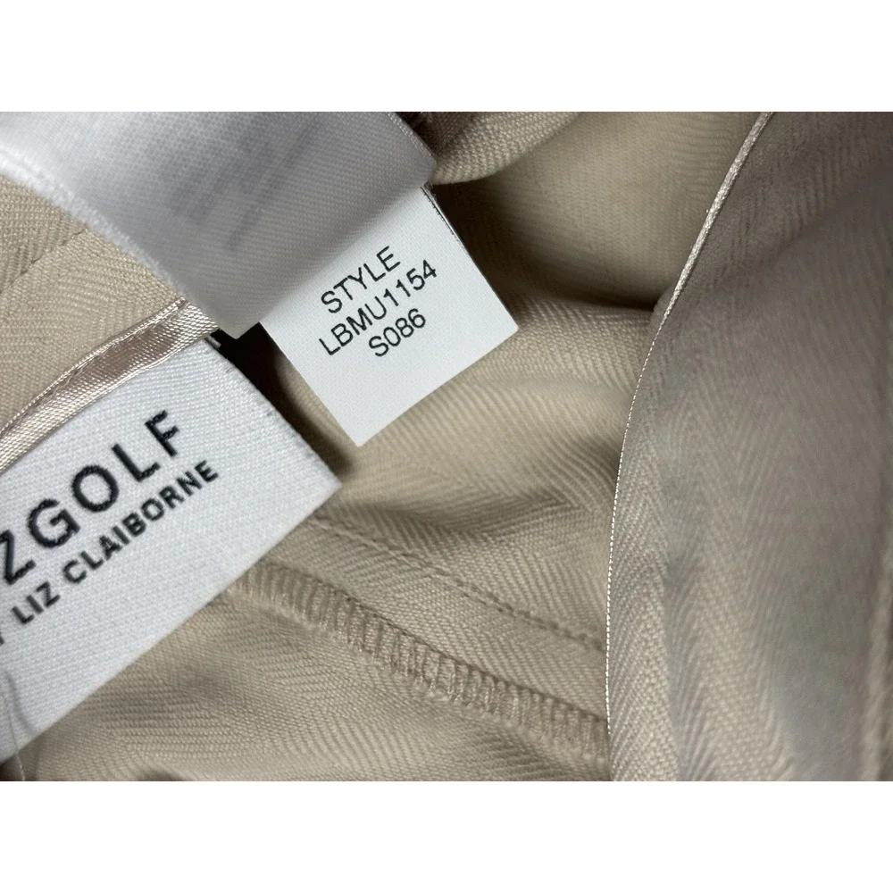 Lizgolf‎ By Liz Claiborne Shorts Womens 6 Beige Silk Golf Bermuda Pleated Twill